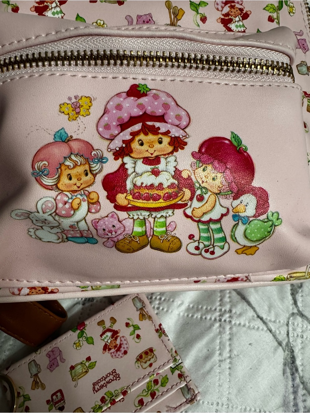 Strawberry Shortcake Pink Mini Backpack - Cute Cartoon Print - Picture 2 of 6